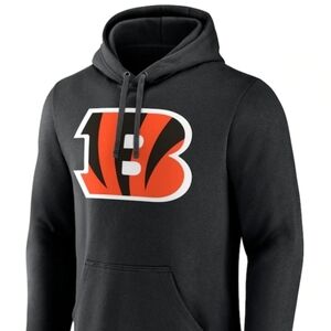 Cincinnati Bengals Football Team Hoodie Sweatshirt Black & Orange w White